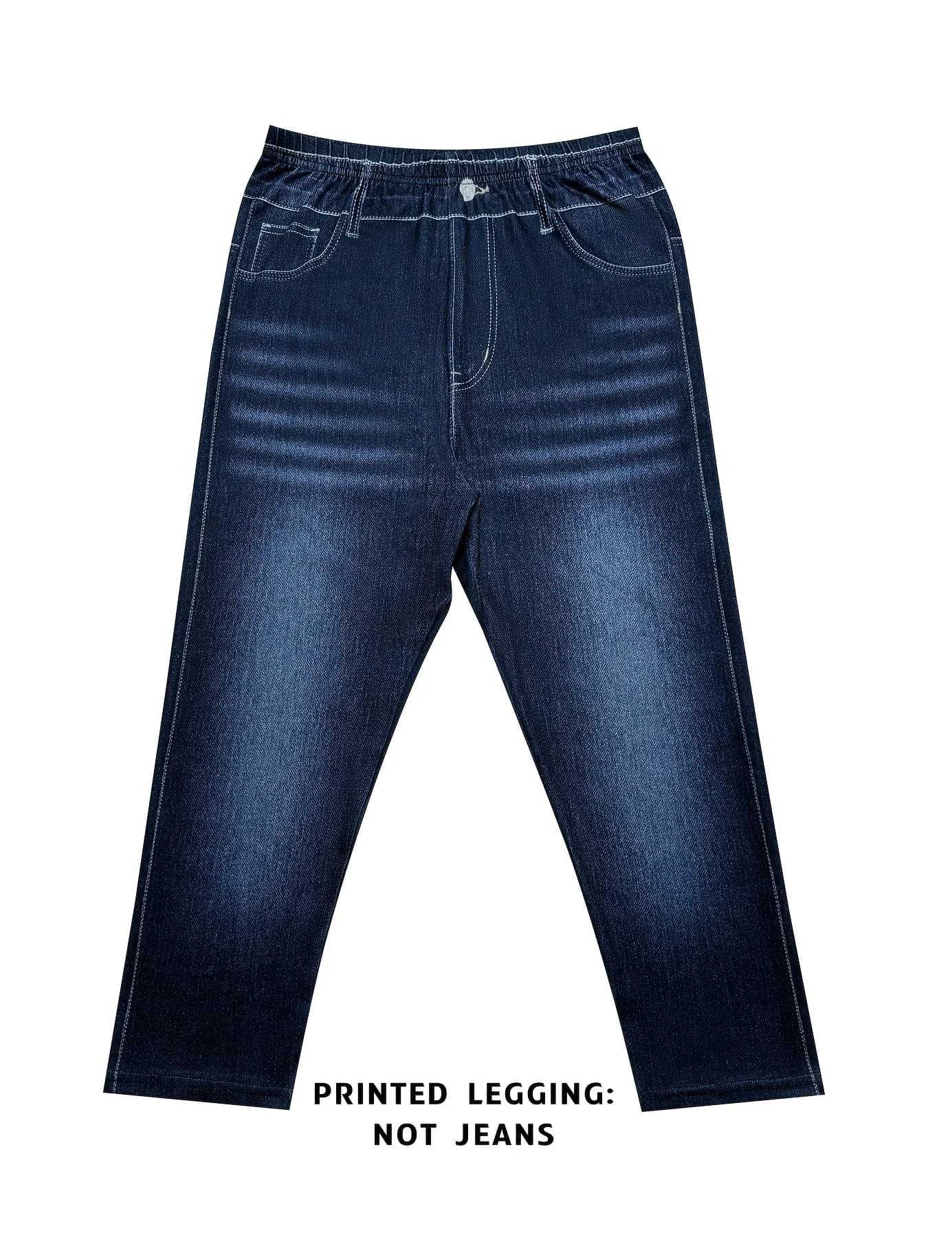 Women's Summer Capri Leggings with Denim Print