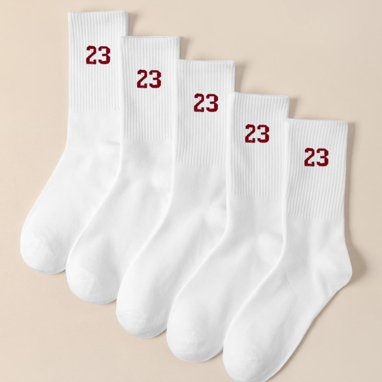 Men's Crew Socks with Number 23 Design