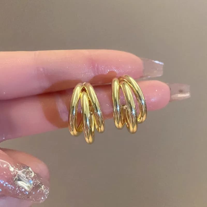 Gold Circled Hoop Earring