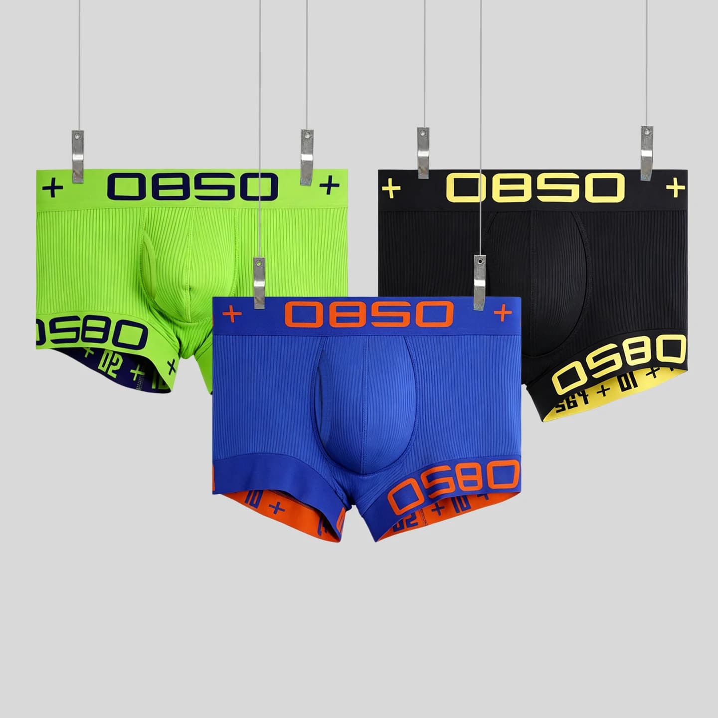 Men's Ribbed Boxer Briefs Digital Print Low Rise Stretch Soft Breathable Underwear Single & Multiple Optional