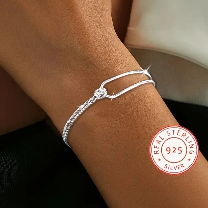 S925 Silver Minimalist Geometric Bracelet