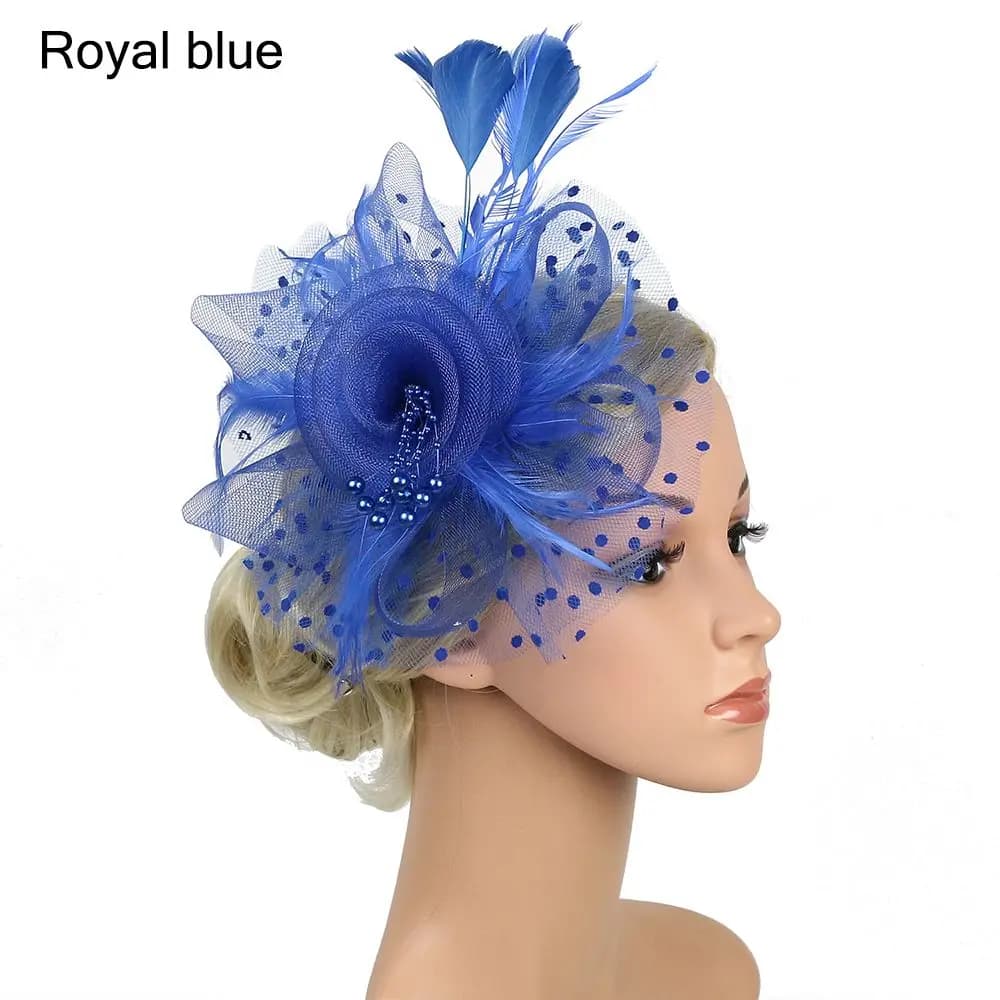 Hair Accessories Mesh Flower Hair Fascinators Wedding Feathers Hair Clip Fascinator Hat Tea Party Headband Alice Headband Clip