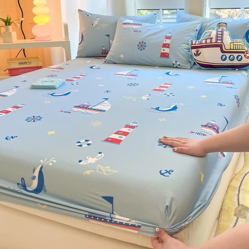 Cotton Fitted Sheet for Kids with Car Print