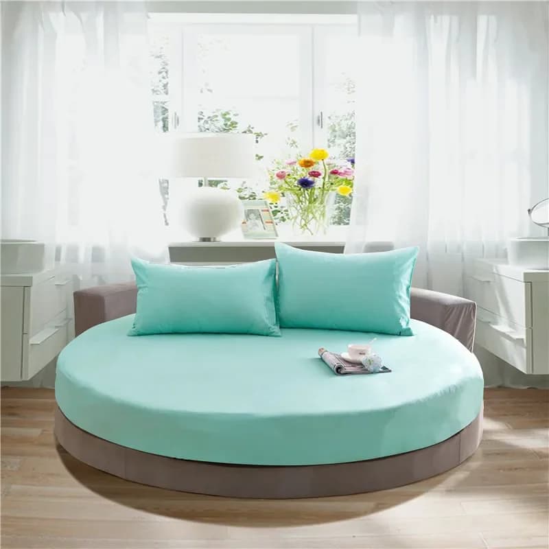 Round Cotton Fitted Sheet Set