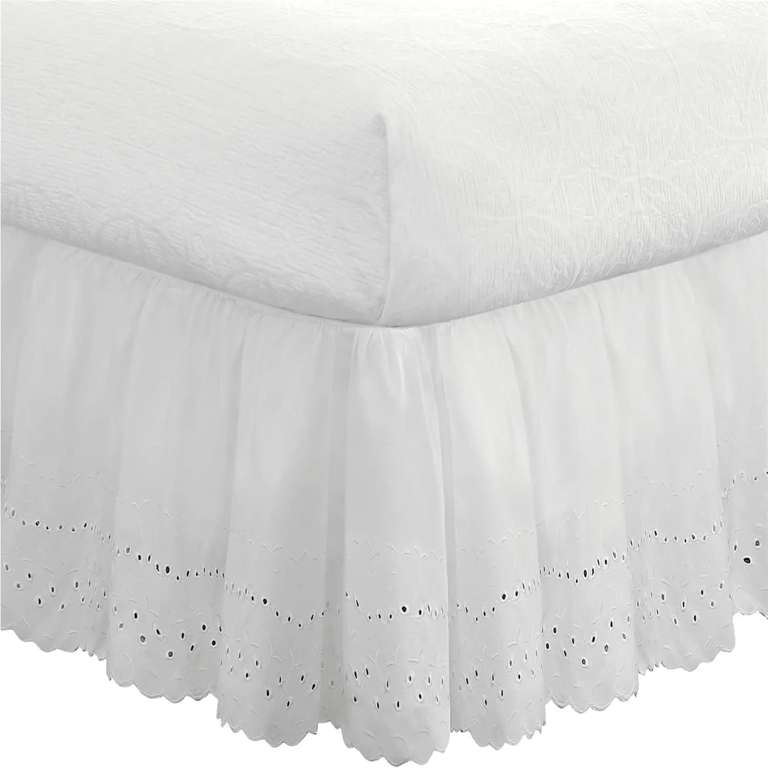 18 Inch Deep Eyelet Ruffle Bed Skirt