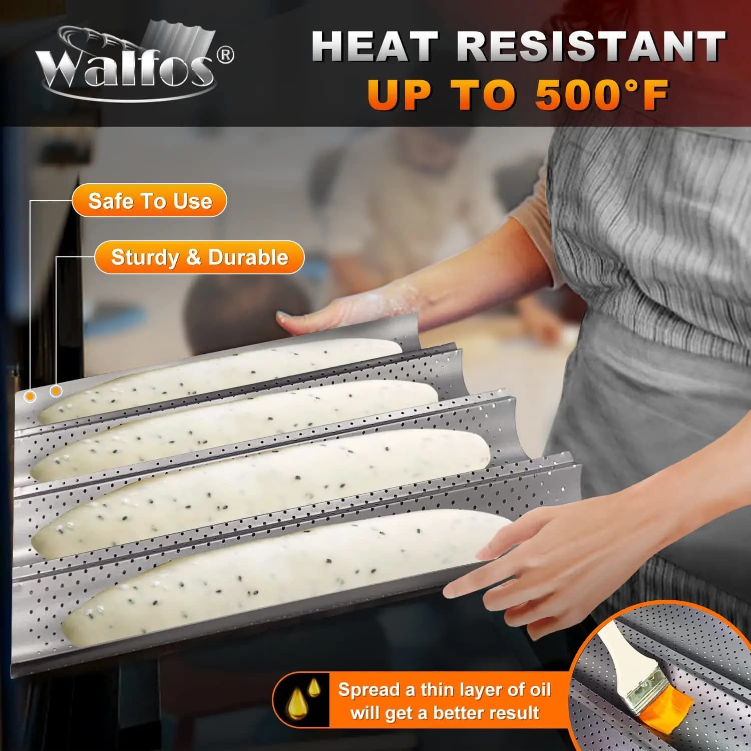 Perforated Baguette Baking Pan