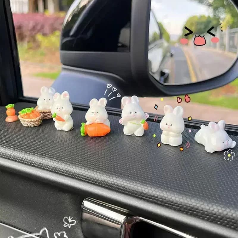 Cute Bunny Car Center Console Decorations