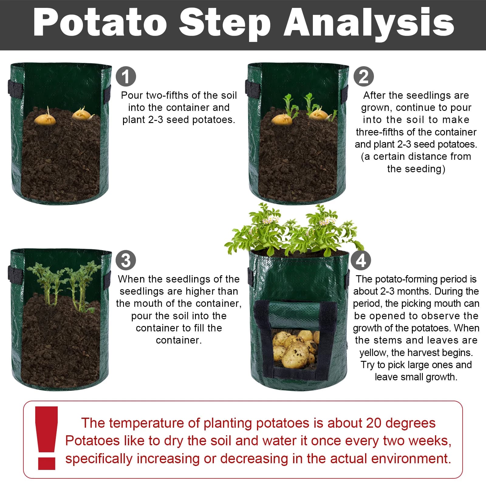 Potato Grow Bags With Harvest Window