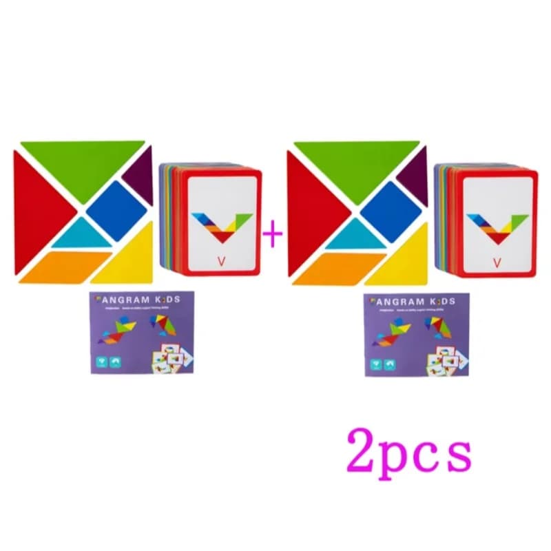 Wooden Tangram Puzzle Building Blocks