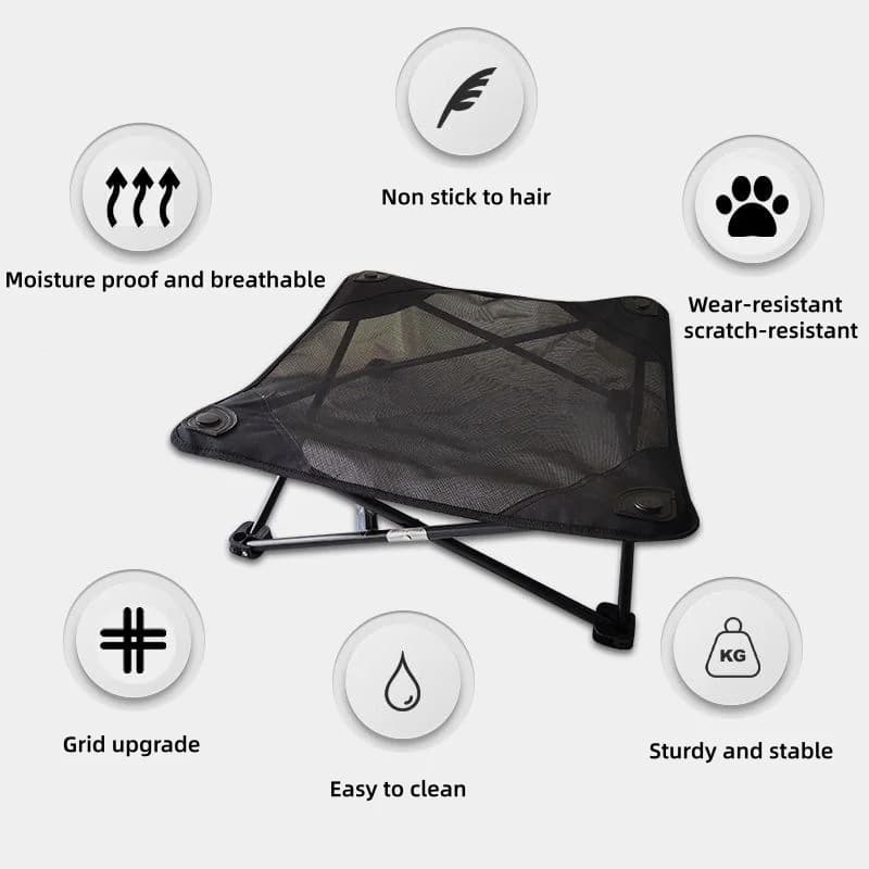 Elevated Folding Pet Bed for Cats and Dogs