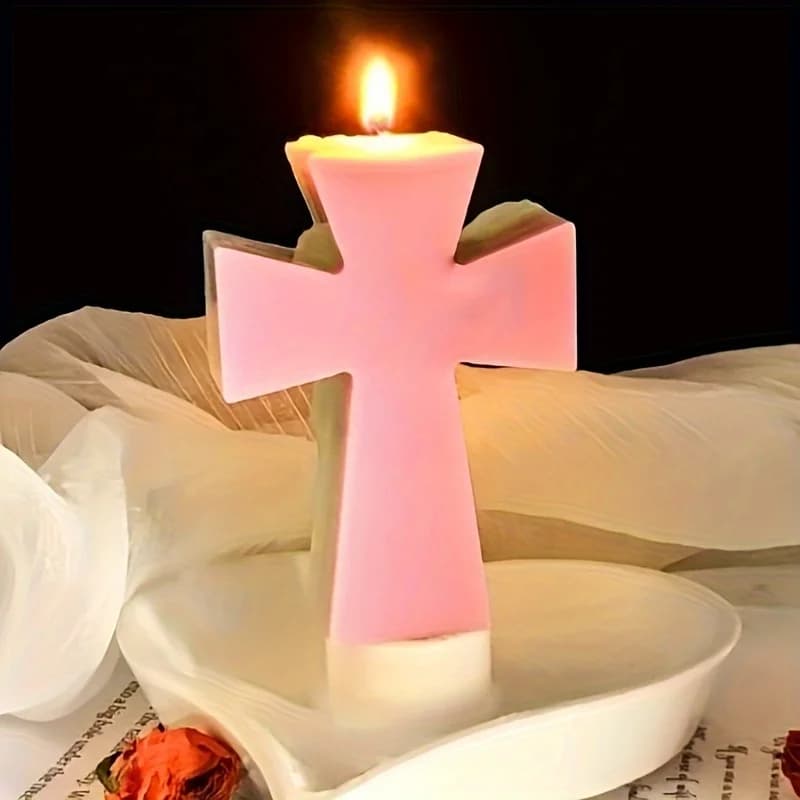 Silicone Mold Blessing Cross DIY Making Beads Soap Candles Clay Cement Crafts Epoxy Resin Casting Silicone Material Candle Mold