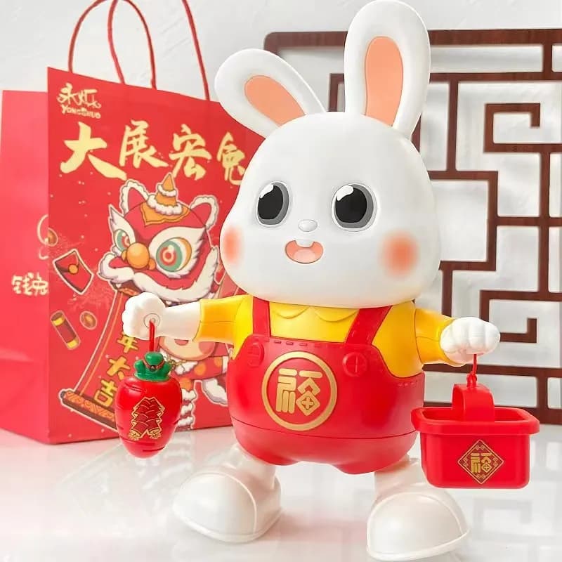 Tiktok the same robot electric dance small rabbit light music children educational luminous toys