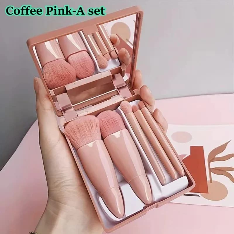 Makeup Brush Set with Mirror and Portable Box