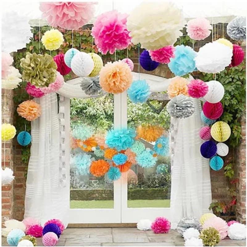 Tissue Paper Pompoms Flower Balls Decorations
