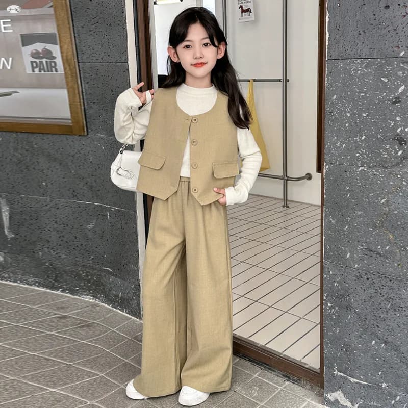 Girls Long Sleeve Spring Autumn 3-Piece Outfit Set