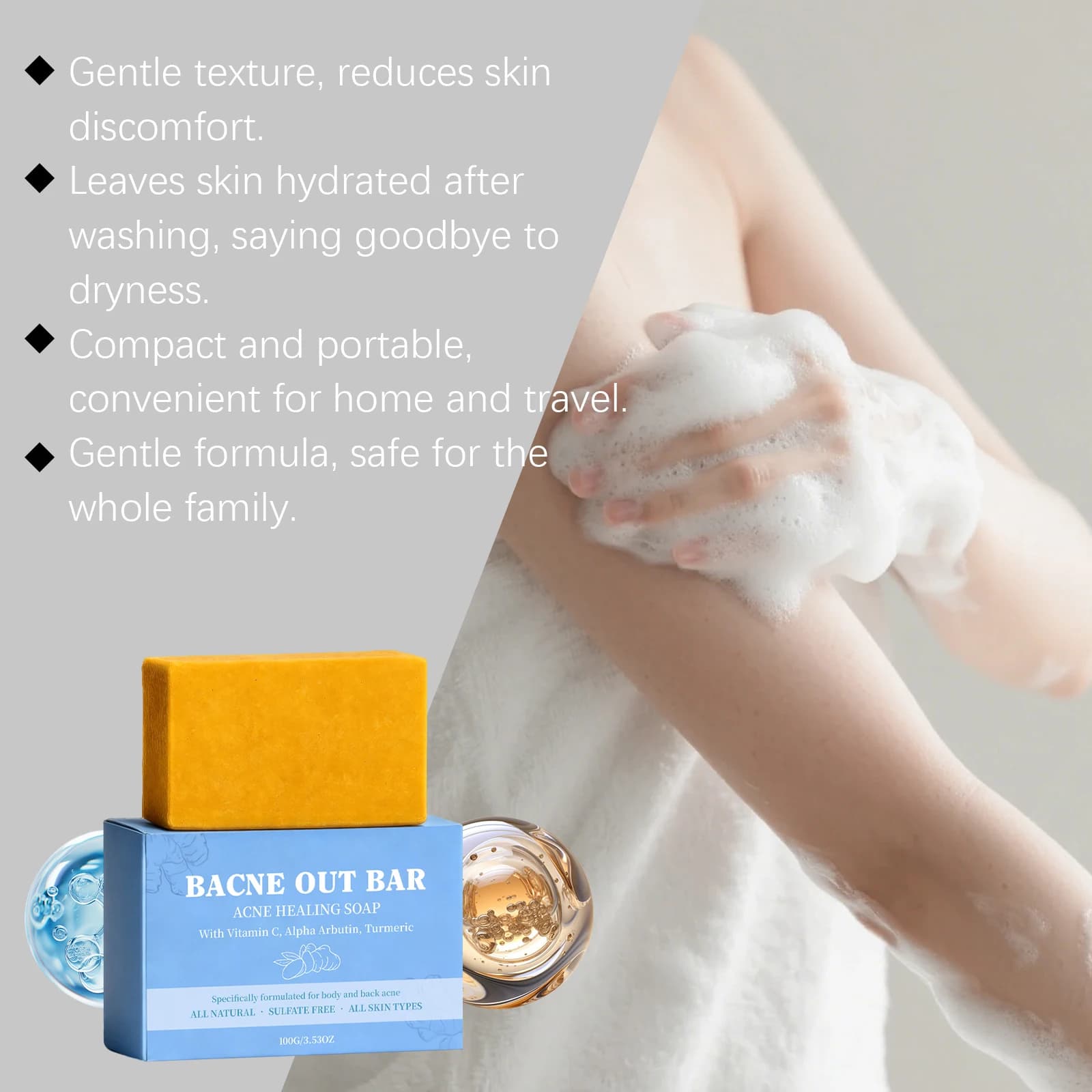 Natural Acne Body Wash Bar