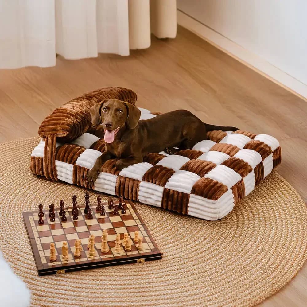 Handmade Plush Orthopedic Dog Bed with Pillow