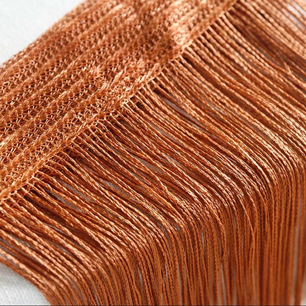 String Curtain Panel With Tassel Fringe
