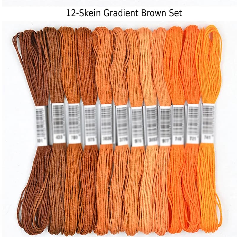 6-Strand Gradient Embroidery Thread Set
