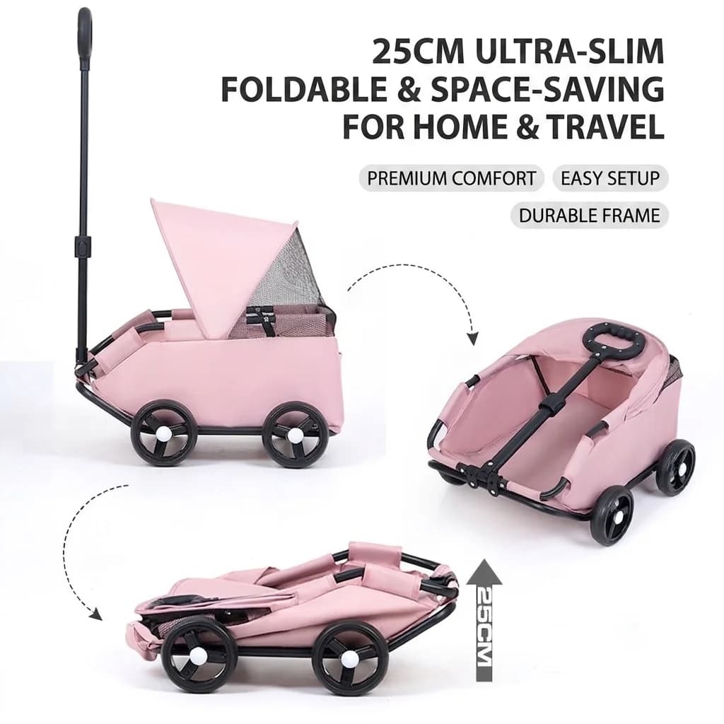 Light Foldable Pet Stroller for Dogs and Cats