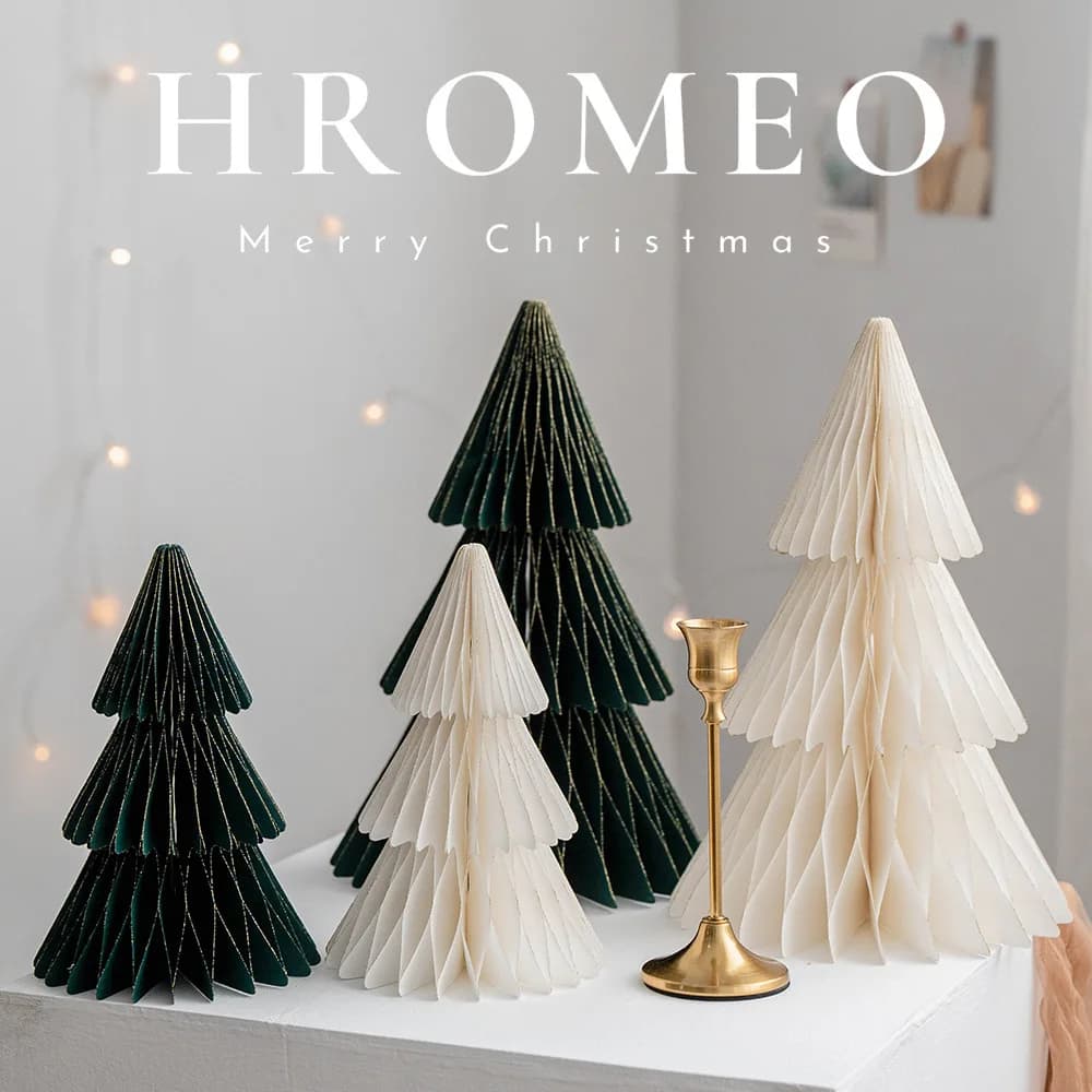 Christmas Paper Tree Ornament Desktop Decor New Year Home Ins Decor home office home decor accessories outdoor