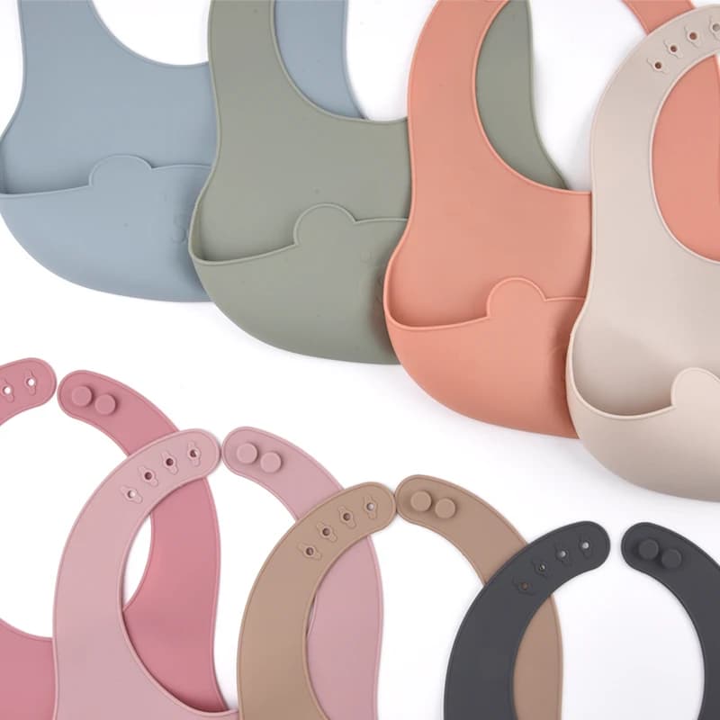 Silicone Baby Bib, Lightweight Foldable Design