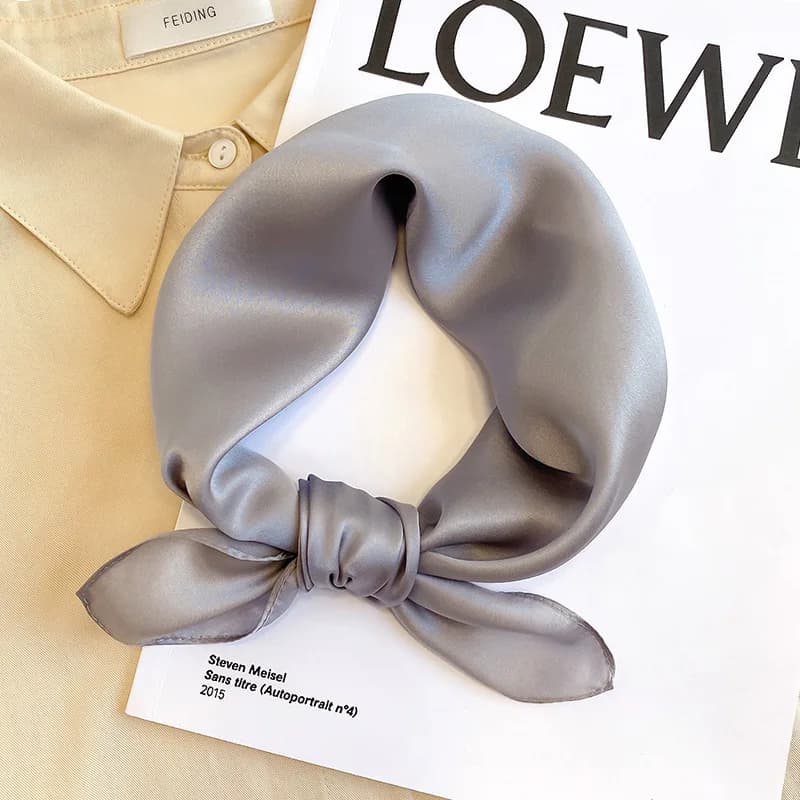 Scarf 100% Silk Bandana Women Square Scarves Wrap Kerchief Mulberry Spring Fashion Luxury High Quality Headband Hijab Shawls
