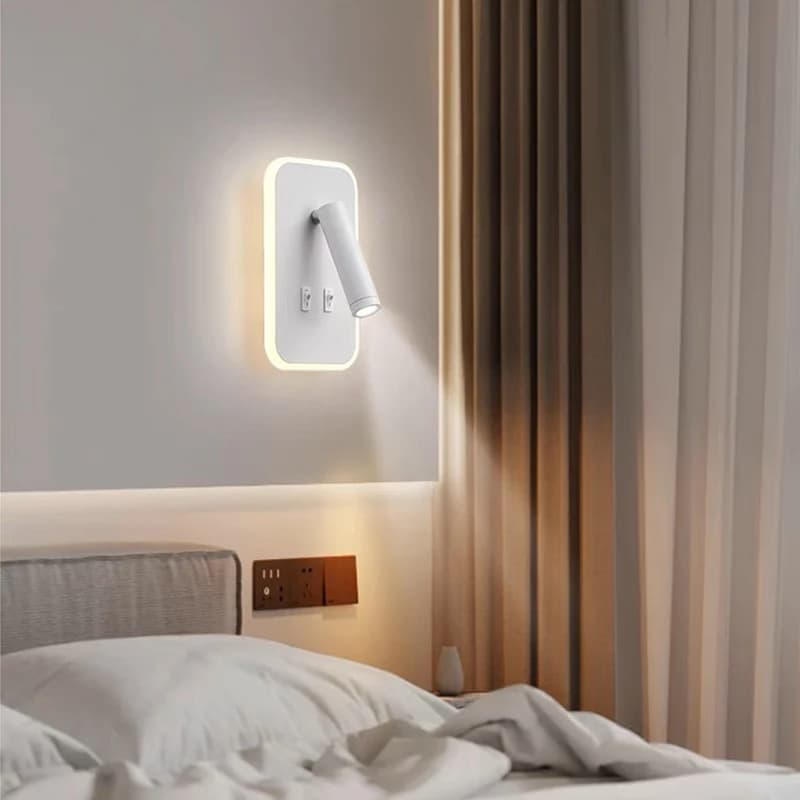LED Bedside Wall Lamp with USB Port