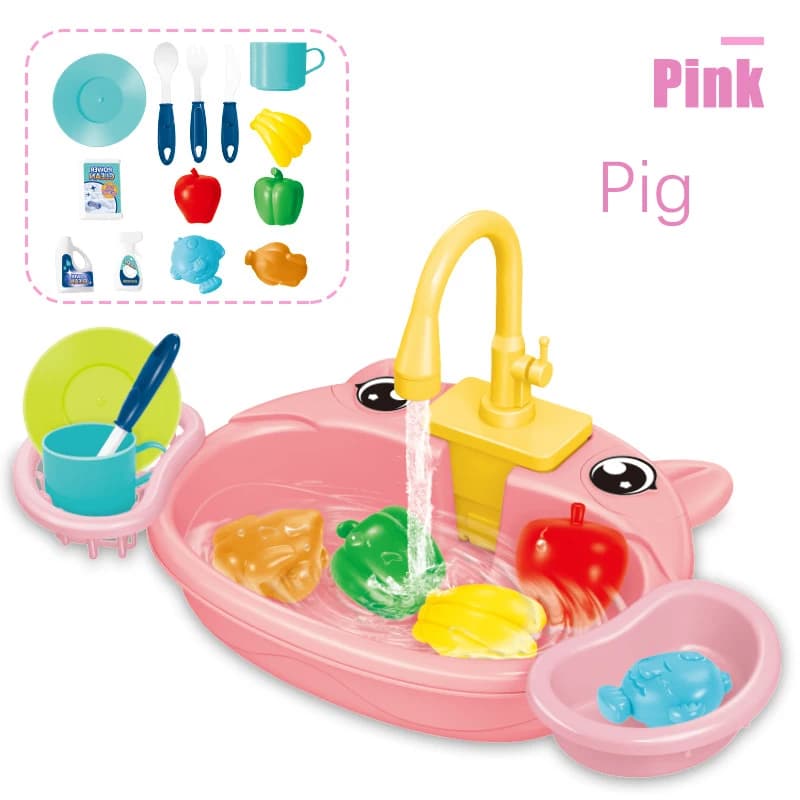 Kids Electric Dishwasher Sink Play Set