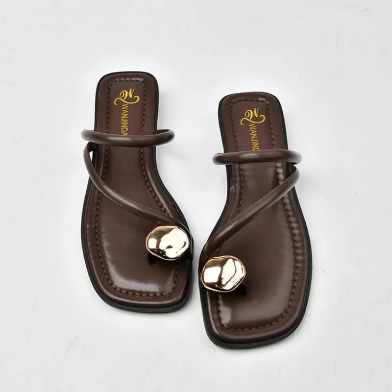 Women's Low-Heeled Clip Toe Sandals