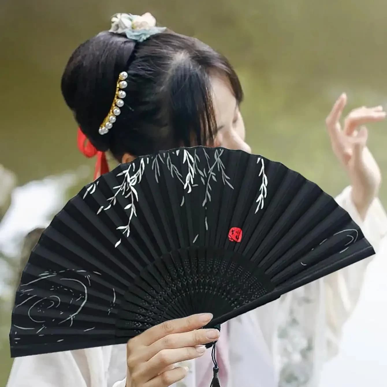 Elegant Wooden Folding Hand Fan