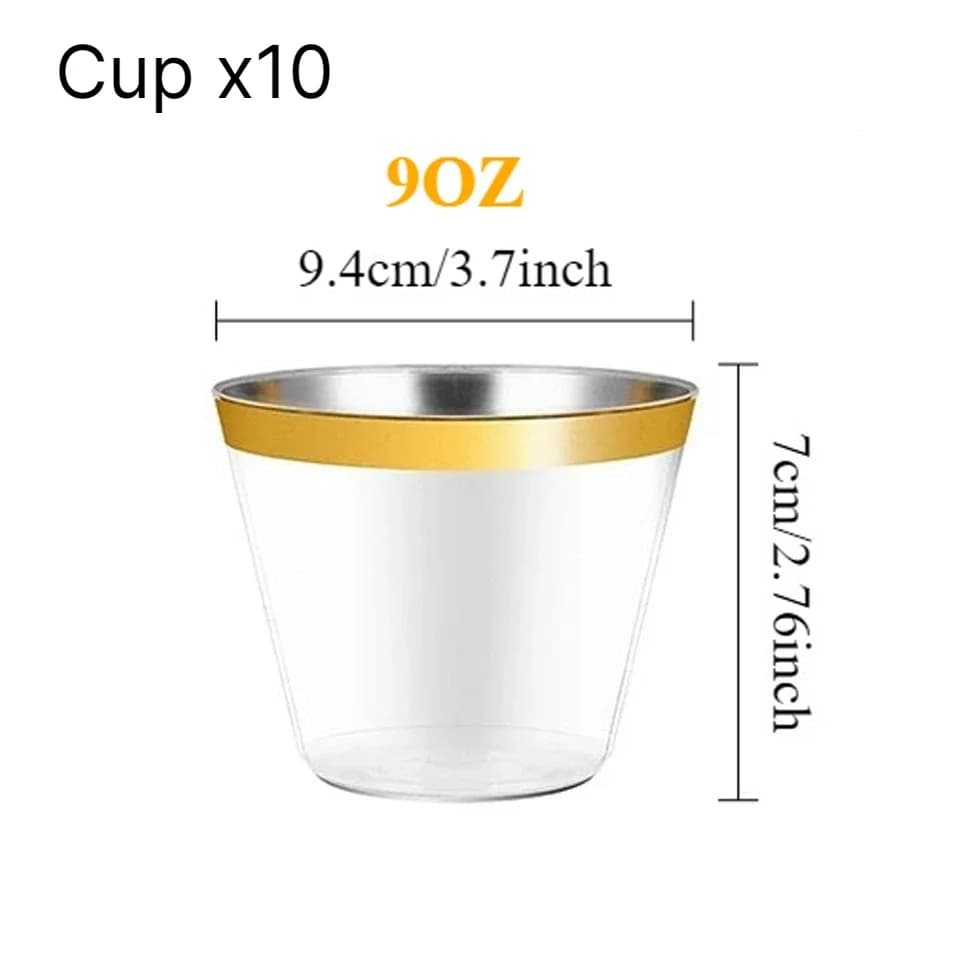 Gold Rim Disposable Dinnerware Set