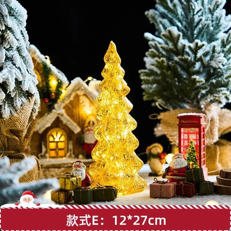 Glass Christmas Tree Night Light