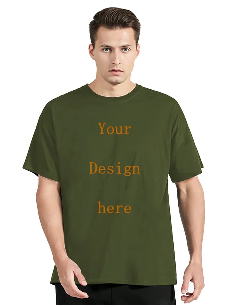Men's Cotton T-shirt Personalized Your Design Here Custom Text Tshirt for Men Add Your Own Design Fashion T Shirt Men Clothing