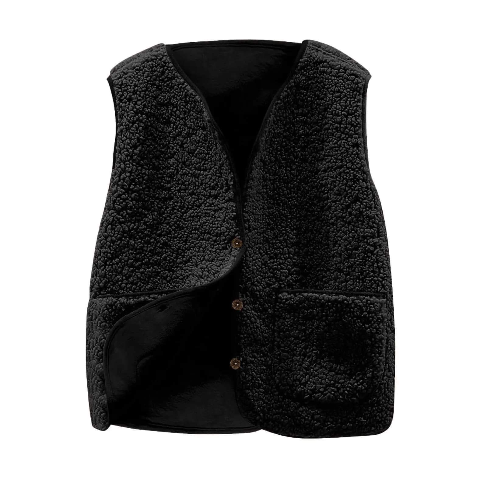 Women's Teddy Fleece Button Vest