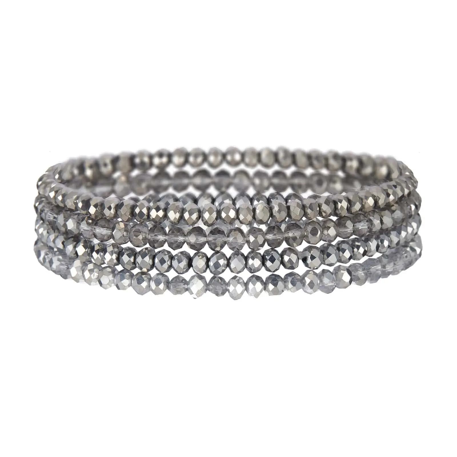 Faceted Glass Bead Stretch Bracelets Set