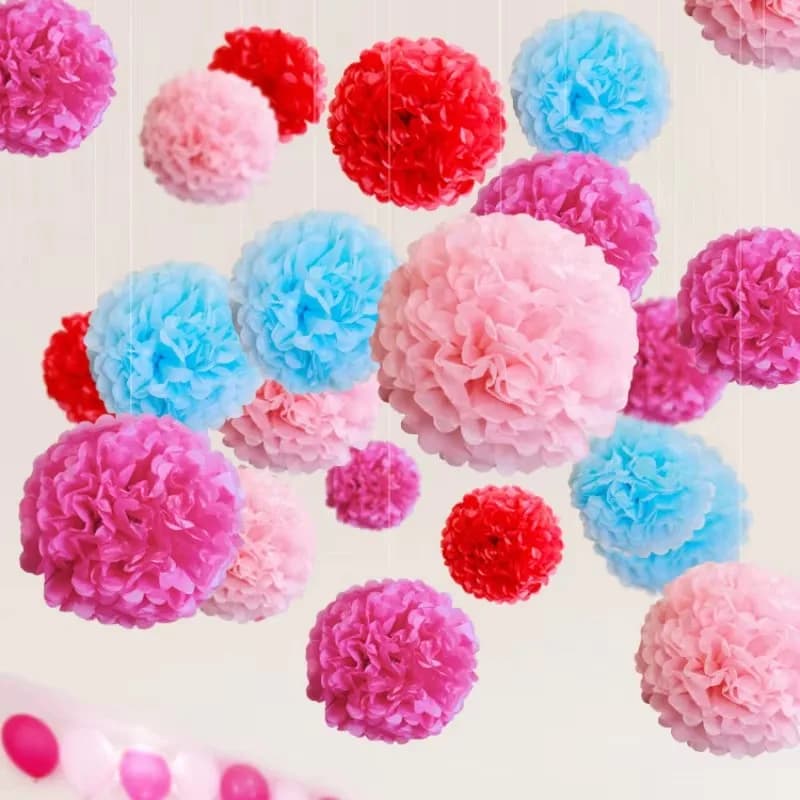 Tissue Paper Pompoms Flower Balls Decorations