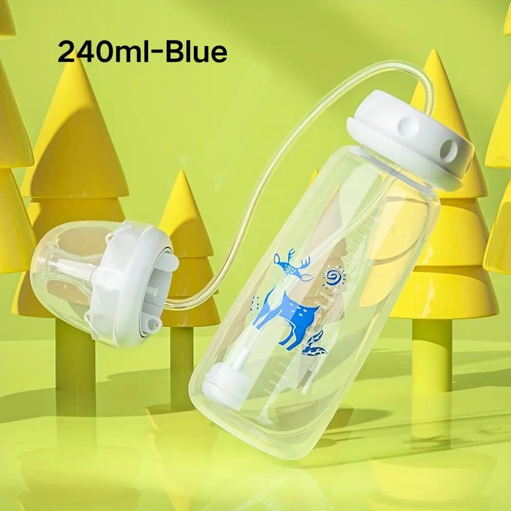 Baby Bottle with Straw Anti-Choke Design