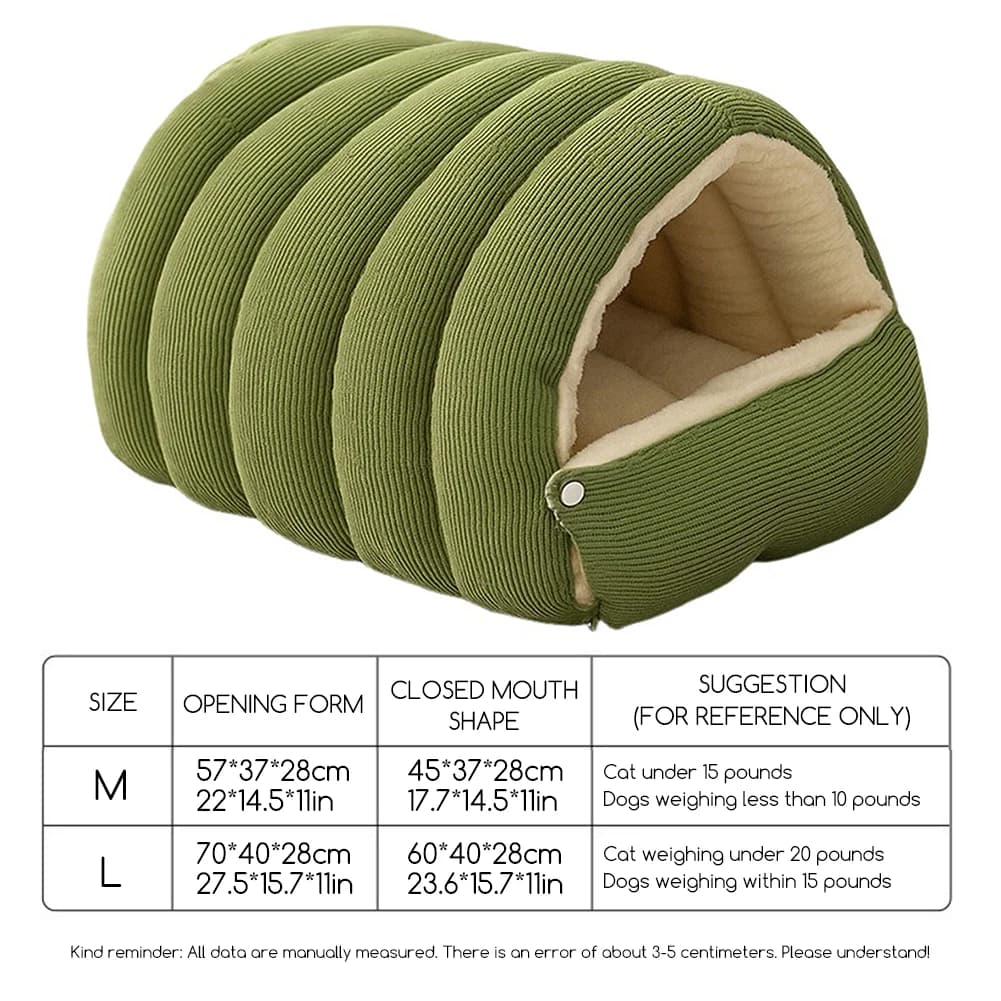 Removable Plush Pet Cave Bed