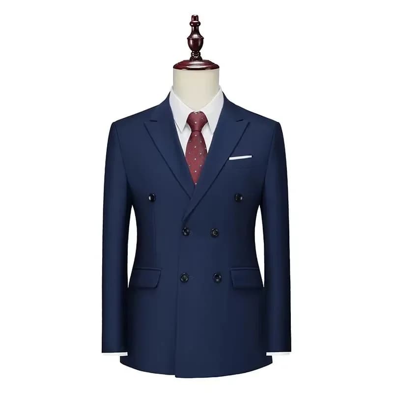 Men's Double Breasted Peak Lapel Blazer