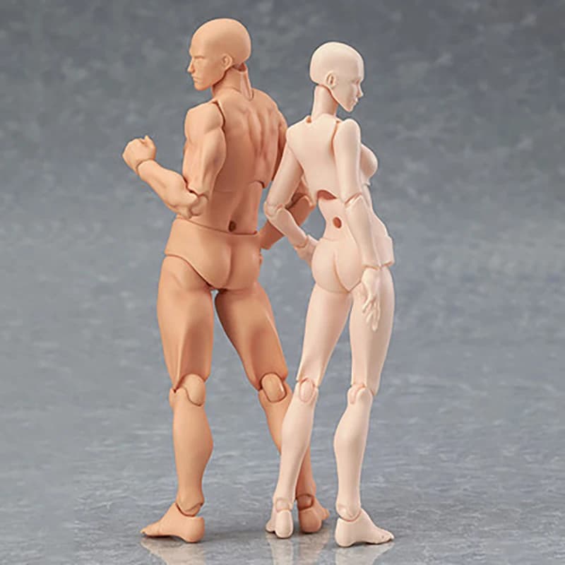 Poseable Action Figure Model with Stand