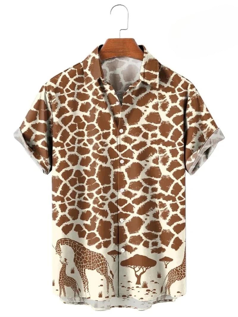 3D Map Print Hawaiian Button-Up Shirt