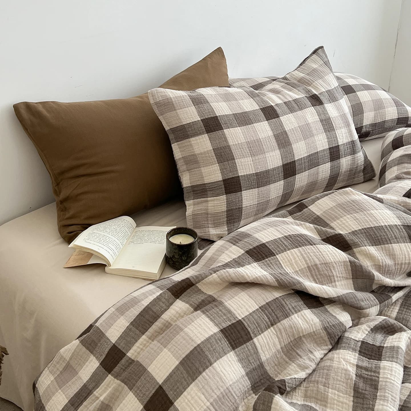 Korean Style Striped Bedding Set For Girls Boys Bed Linen Set Skin Friendly Fresh Printed Soft Duvet Cover Set Home Decorations