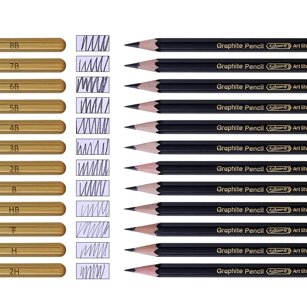 Charcoal Sketch Pencils Set 12 Pieces