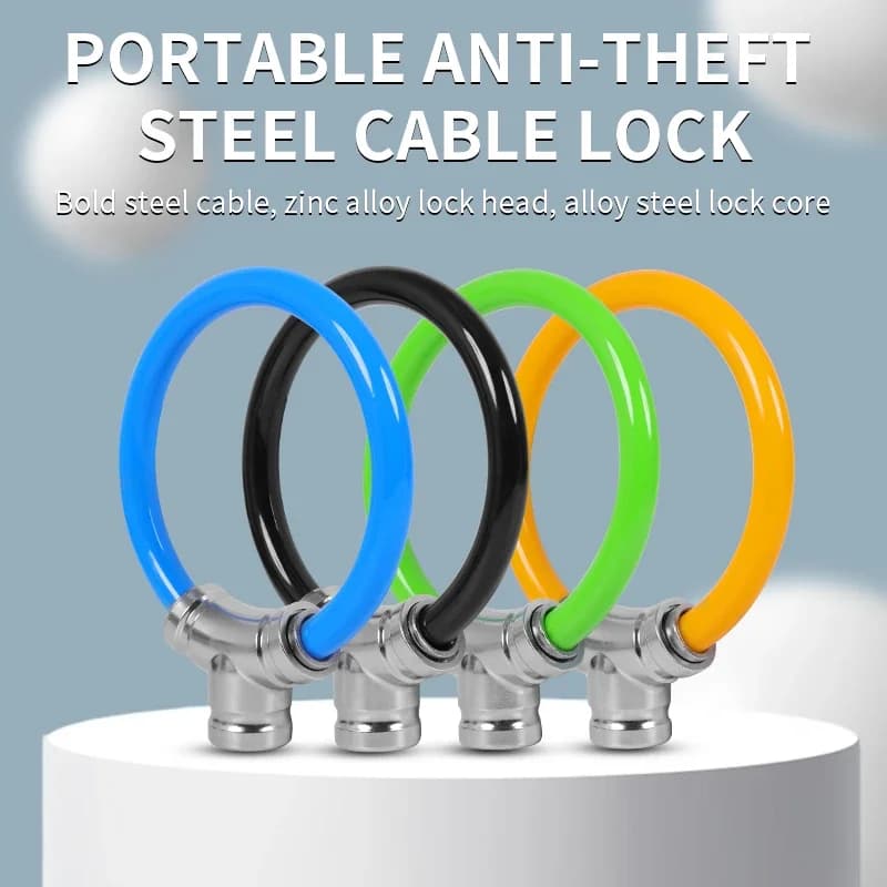 Portable Zinc Alloy Cable Bike Lock