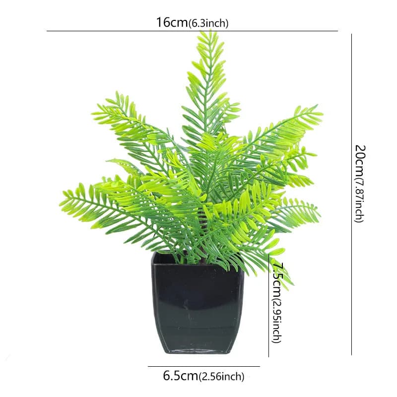 Small Artificial Bonsai Plant in Black Pot