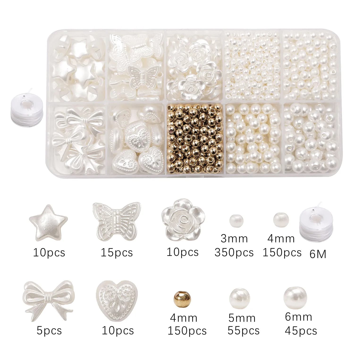 Faux Pearl Beading Kit, 800 Pieces