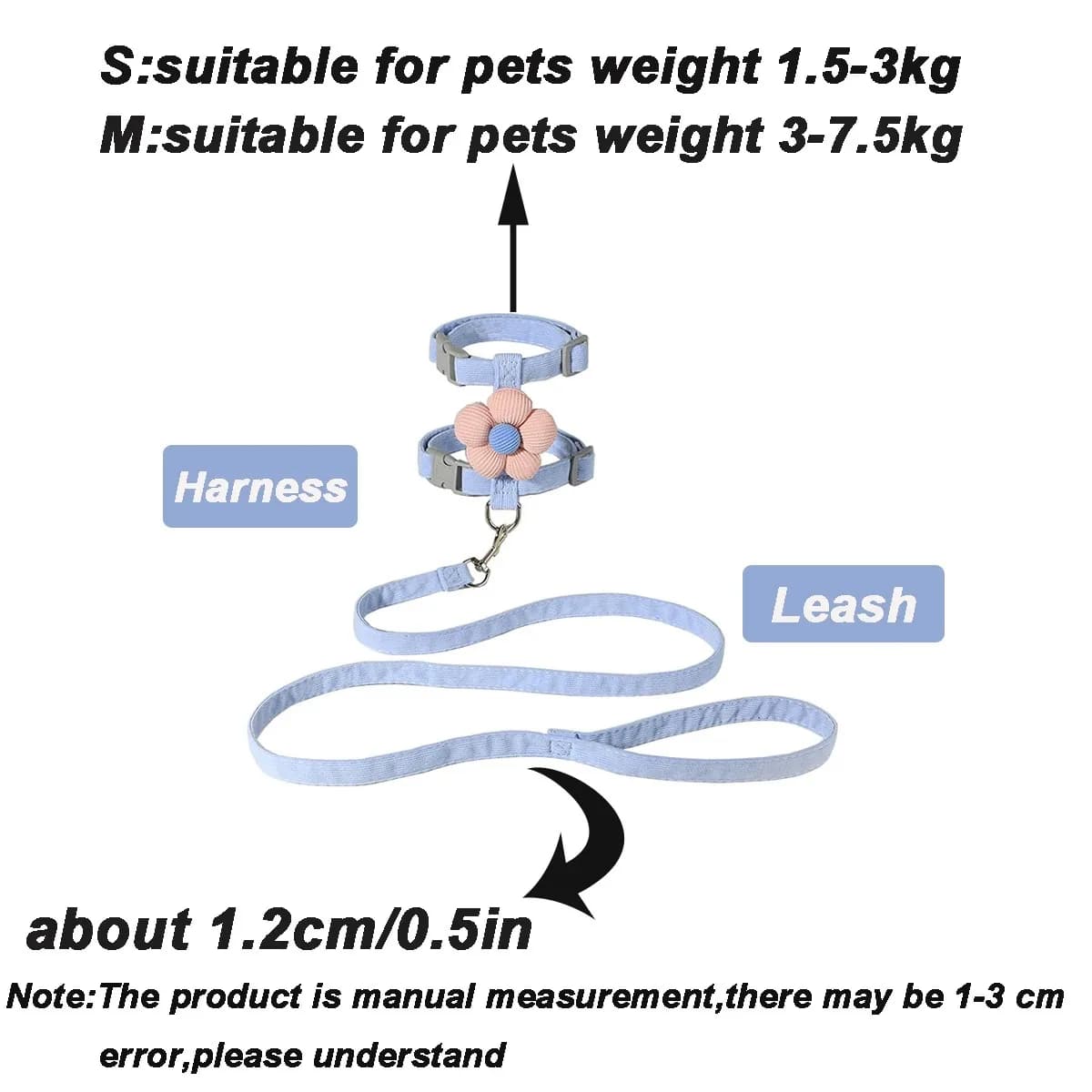 Adjustable Breathable Pet Harness and Leash Set