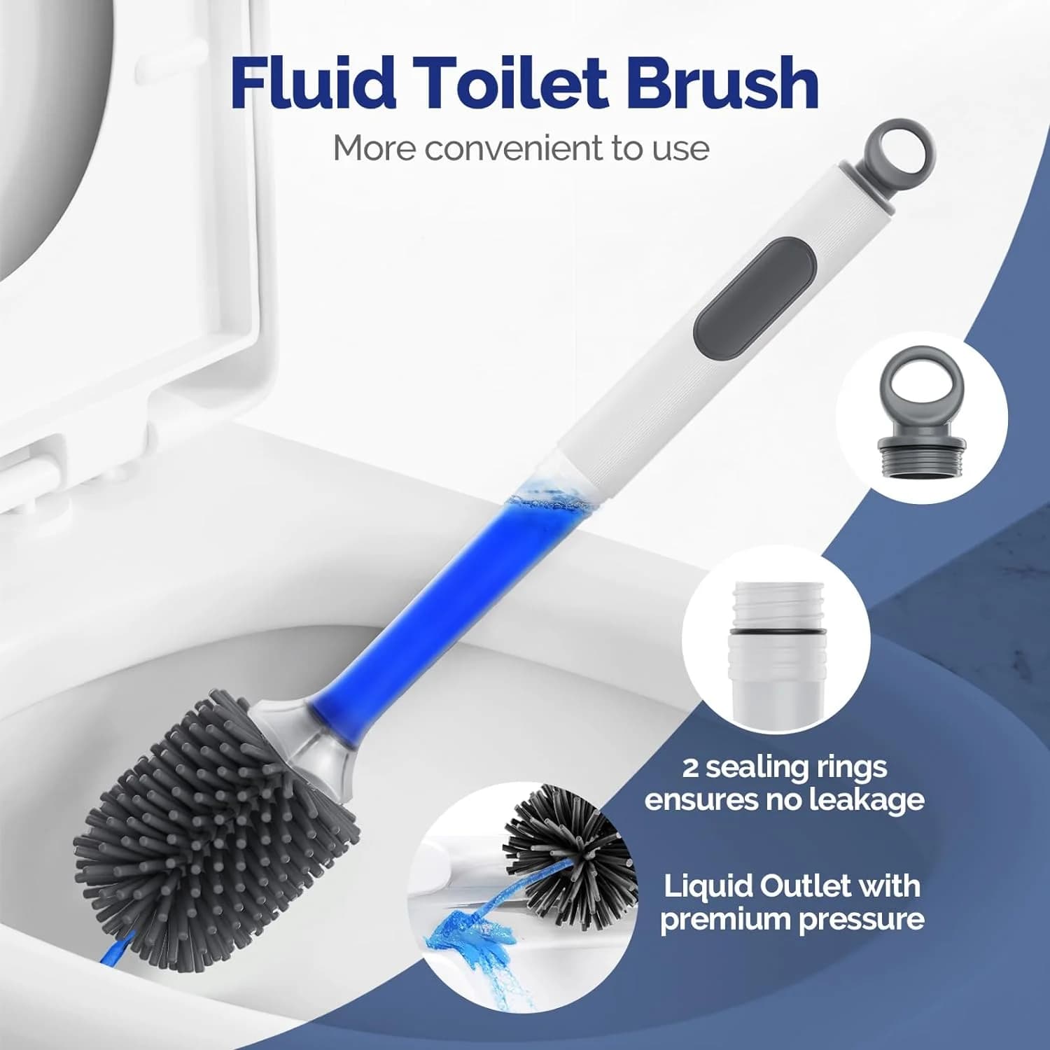 Toilet Bowl Brush Holder with Refillable Dispenser