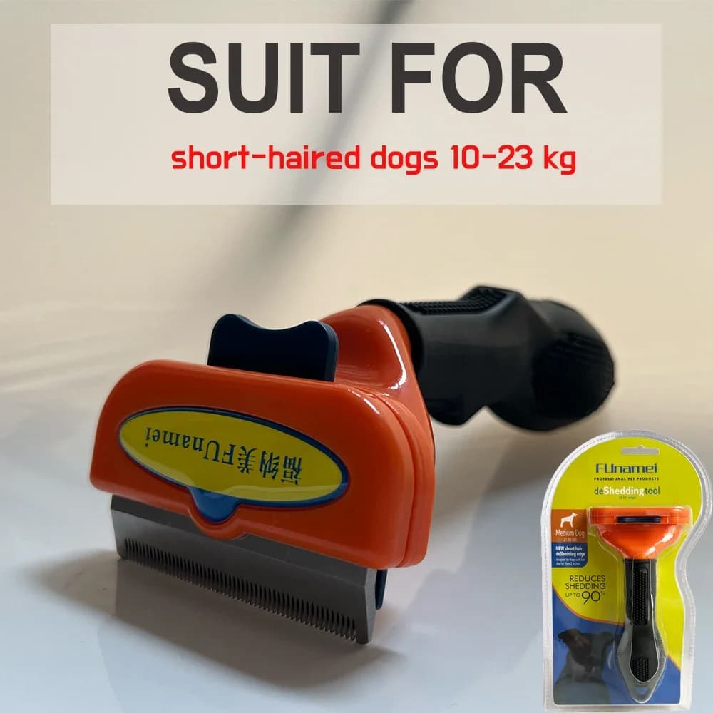 Pet Deshedding Brush with Curved Edge
